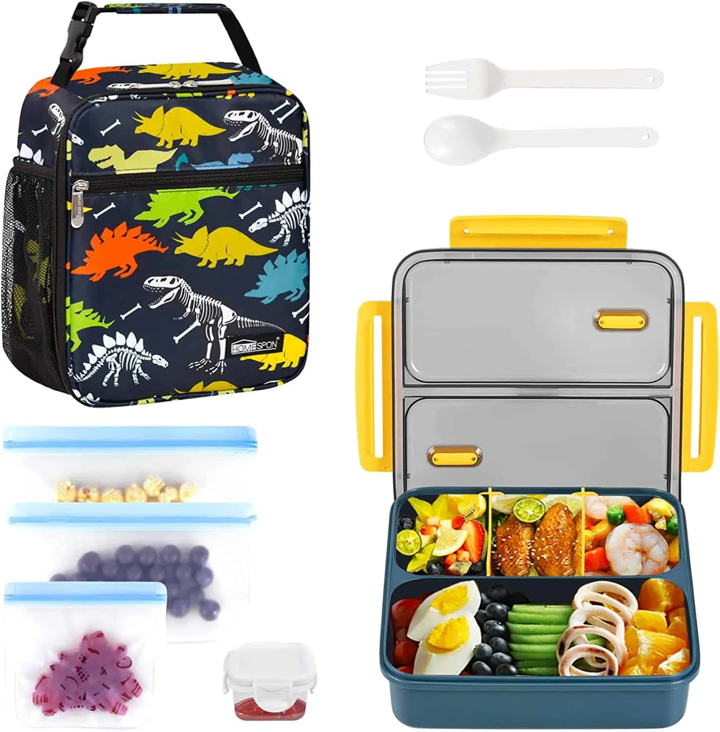 Bentology Lunch Box for Boys - Kids Insulated, Durable Lunchbox Tote Bag  Fits Bento Boxes, Nesting Containers w/ Lids & Bottles, Back to School Lunch  Sleeve Kee