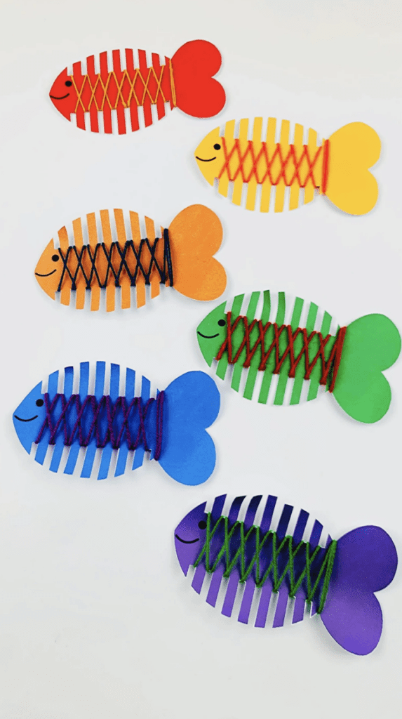 Fish Threading Activity - Preschool Fine Motor Skills