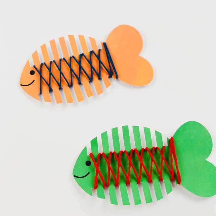 Fish Threading Activity - Preschool Fine Motor Skills