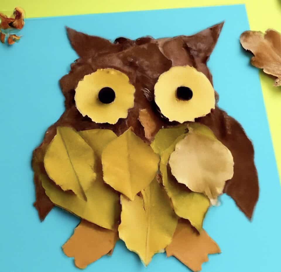 Fun Leaf Owl Craft for Kids to Make at Home