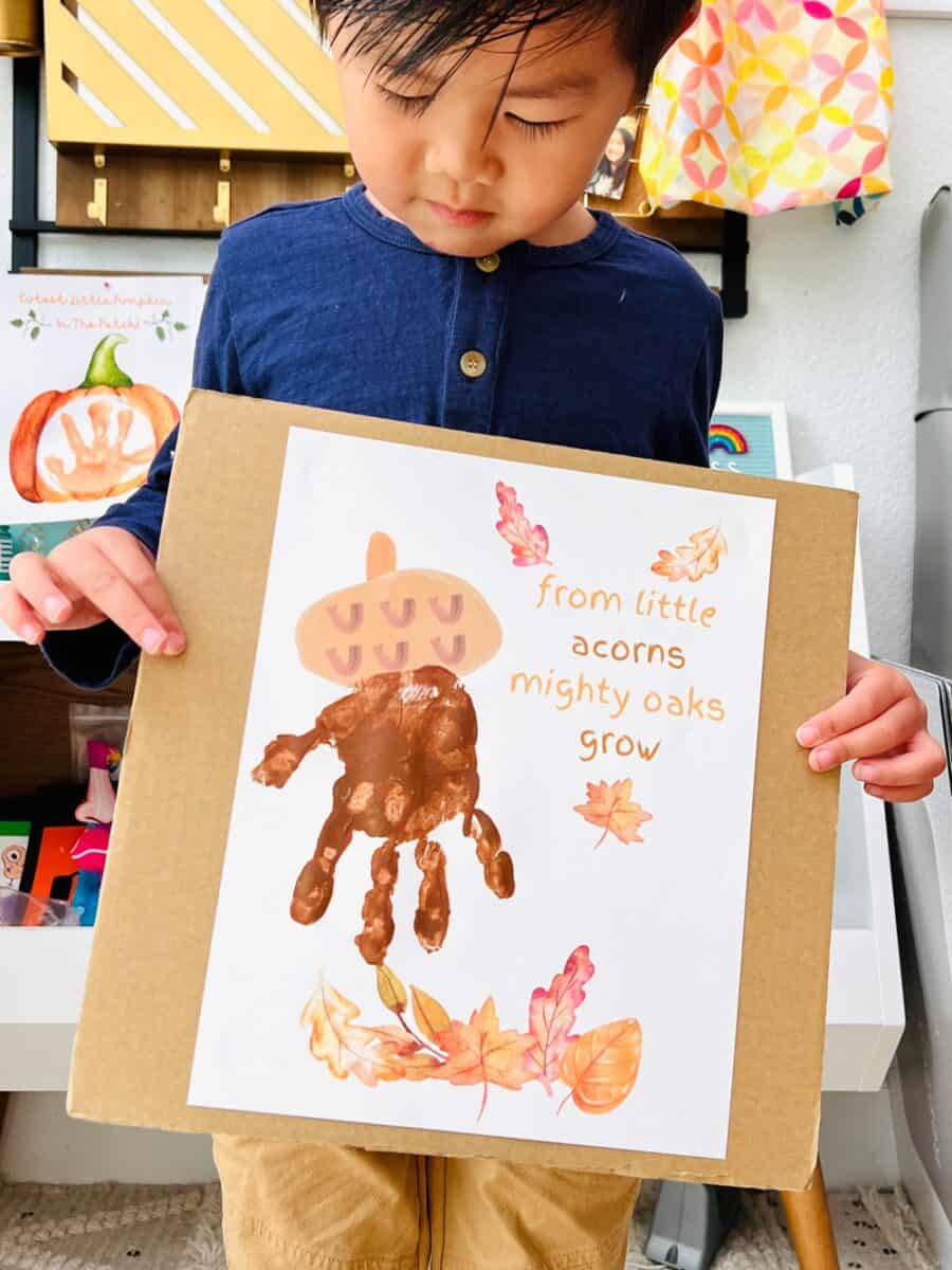 Acorn Handprint Art Is A Sweet Fall Keepsake Art For Kids