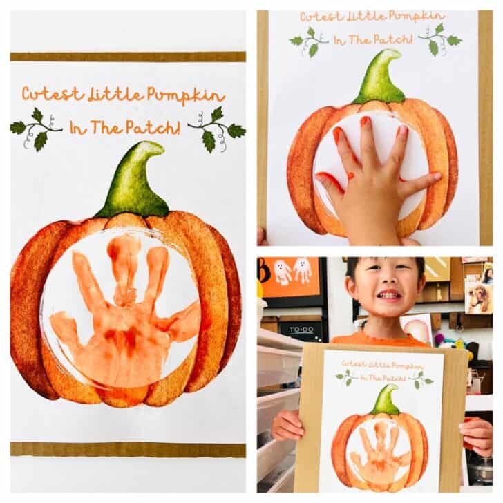 Pumpkin Handprint Art With Printable Template