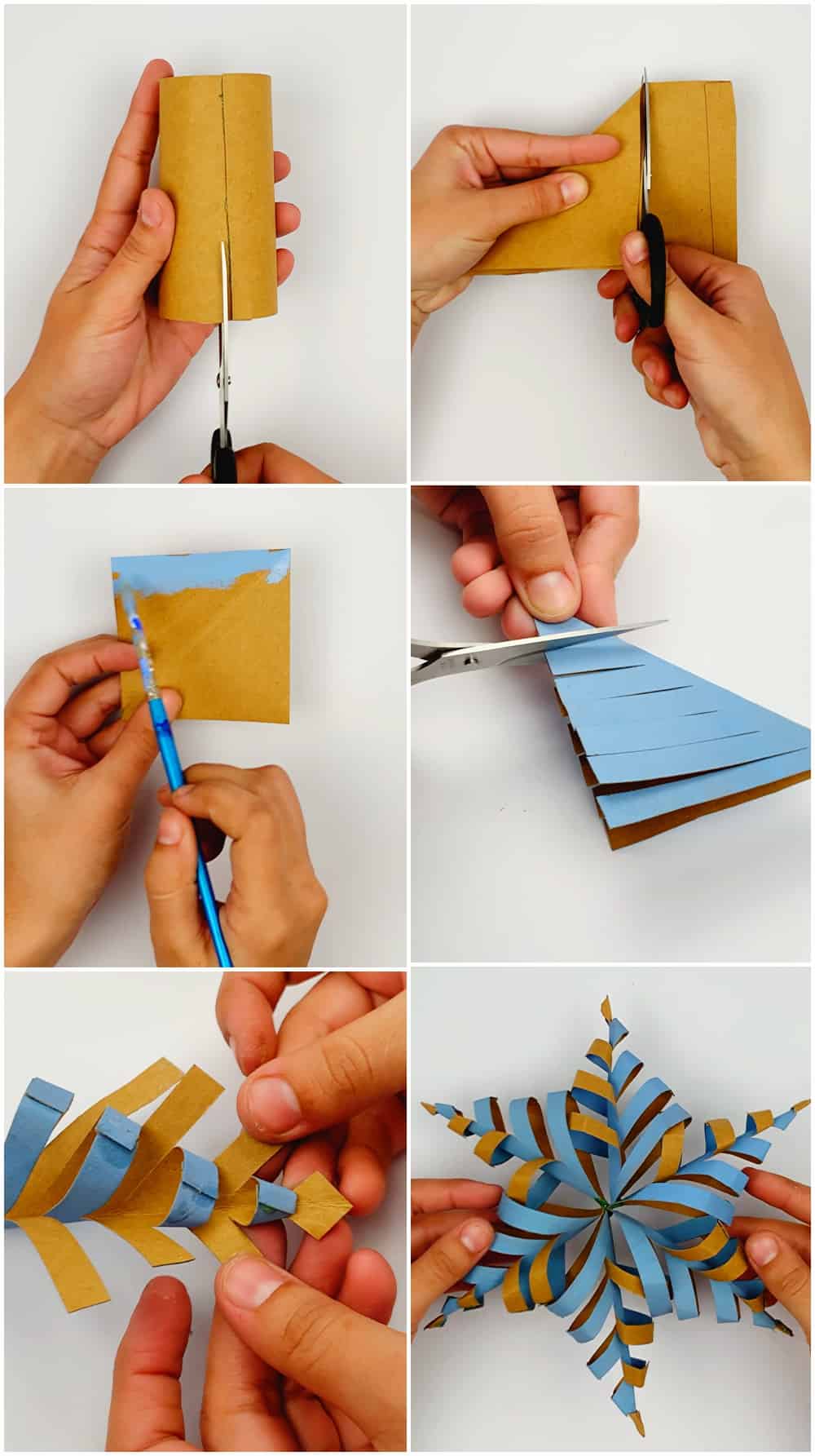 Paper Tube Snowflake Stamps - Make and Takes