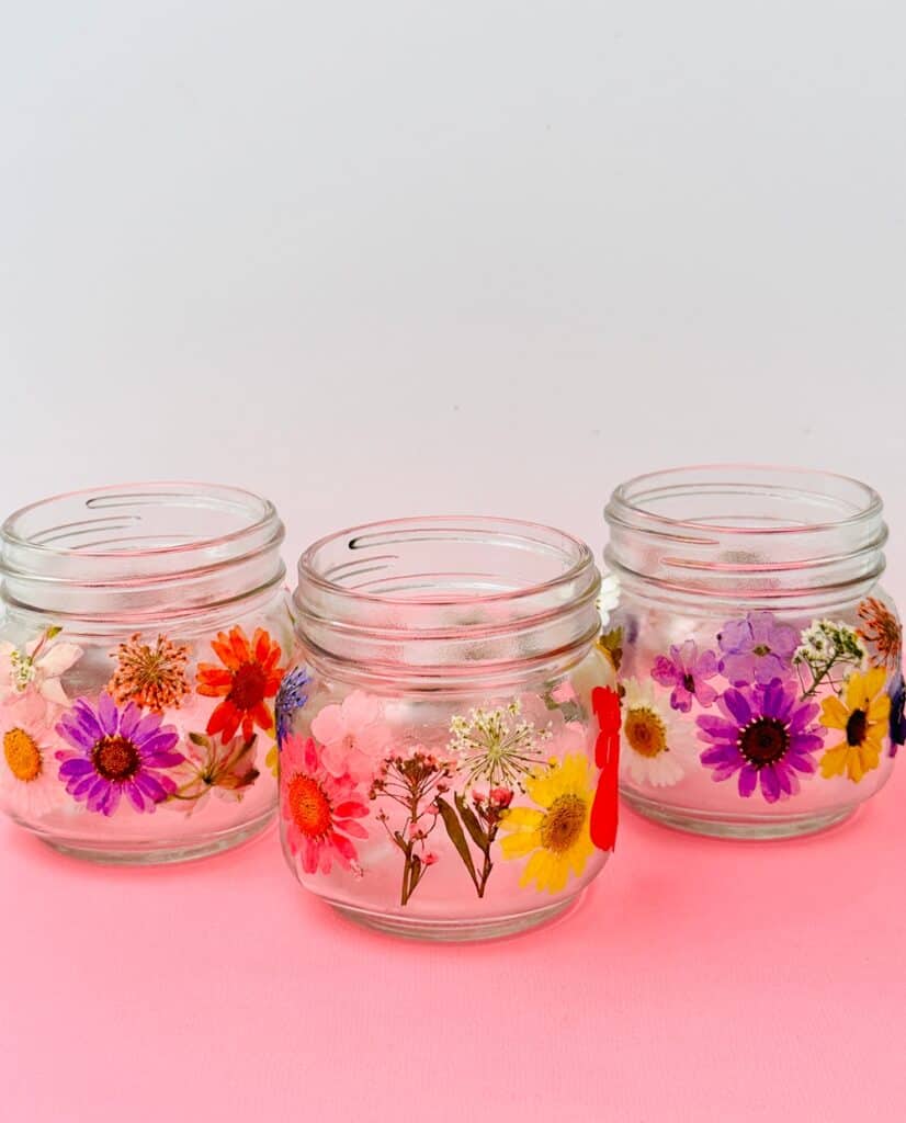 DIY Pressed Flower Jars Make a Stunning Spring Decor