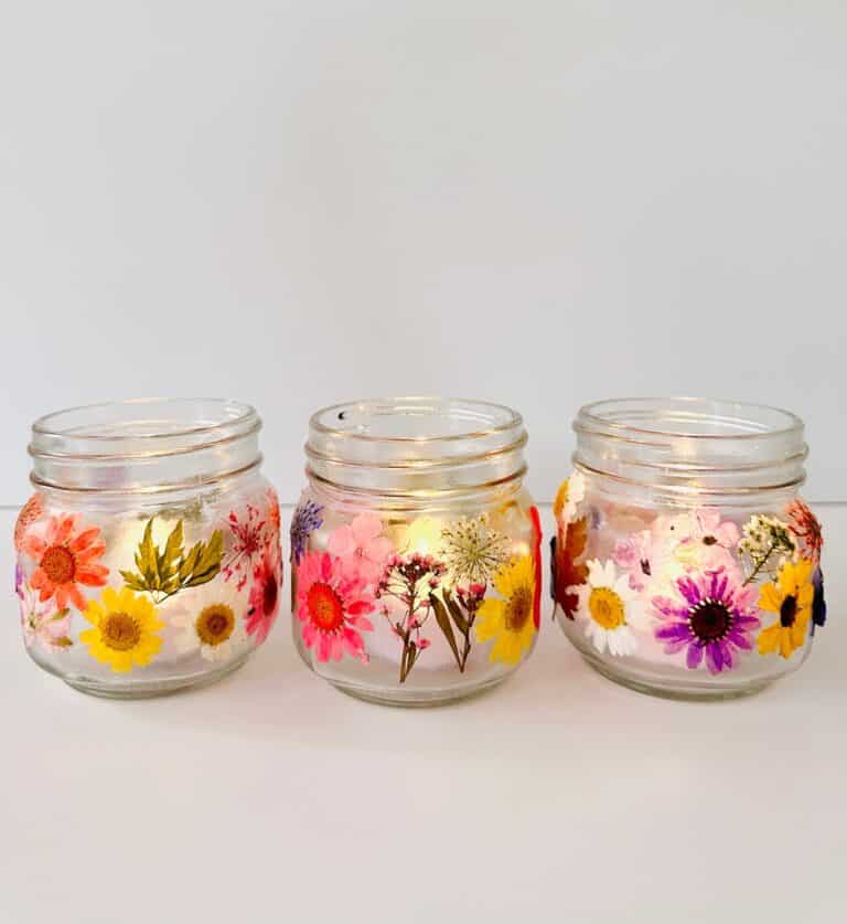 DIY Pressed Flower Jars Make a Stunning Spring Decor