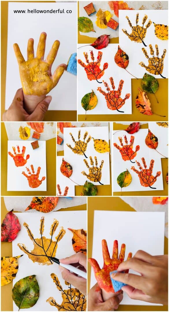 Fall Leaf Handprint Art For Kids