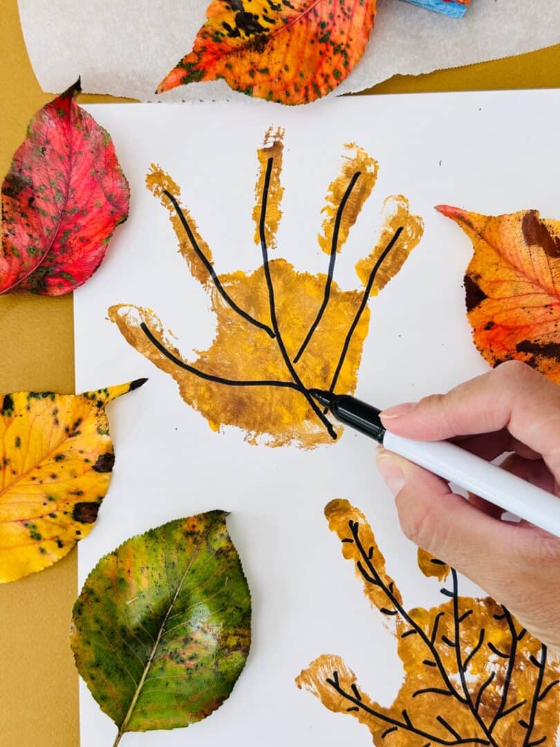 Fall Leaf Handprint Art for Kids