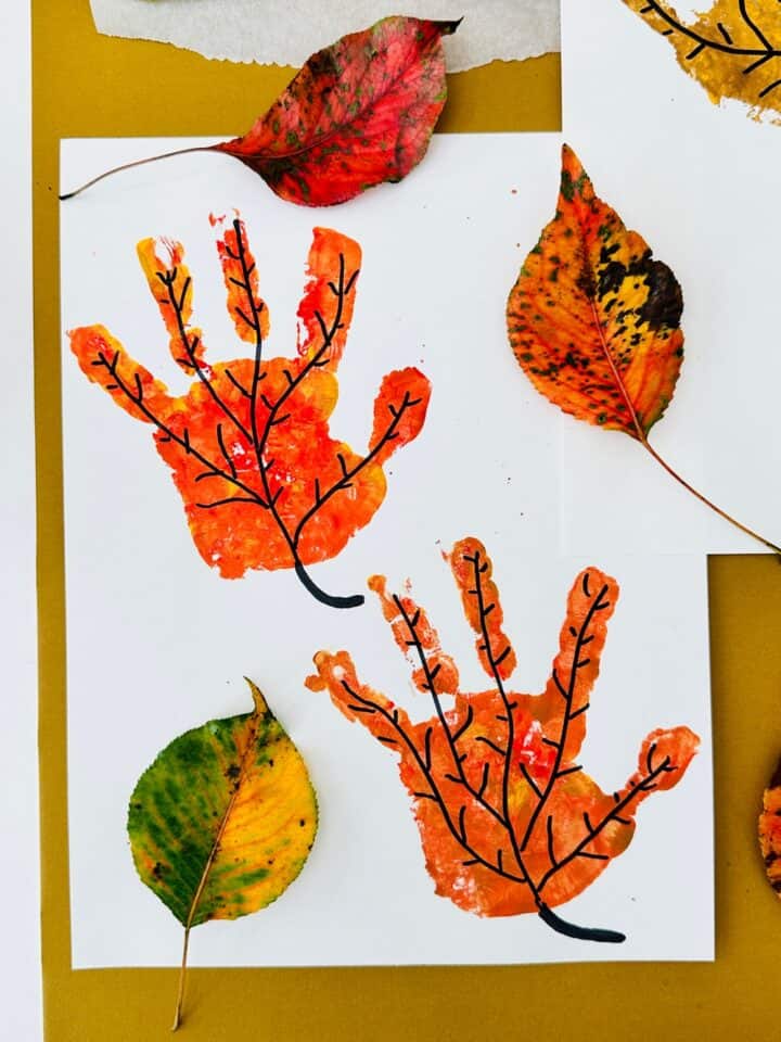 Fall Leaf Handprint Art For Kids