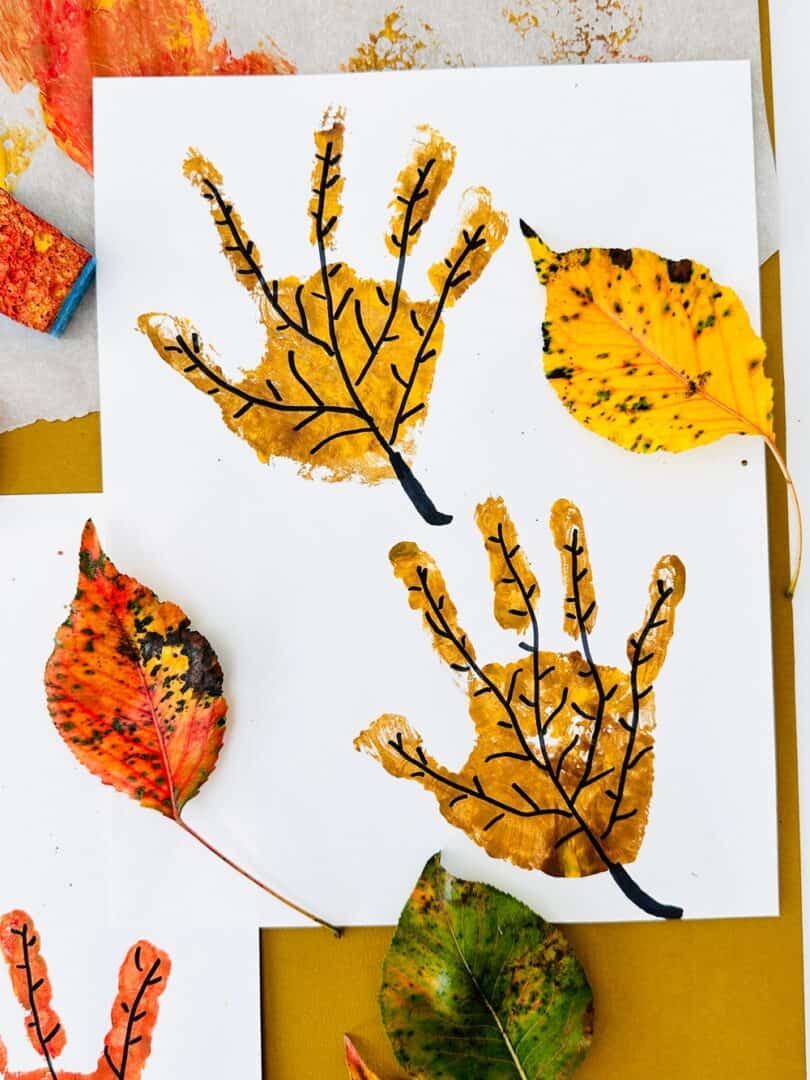 Fall Leaf Handprint Art for Kids