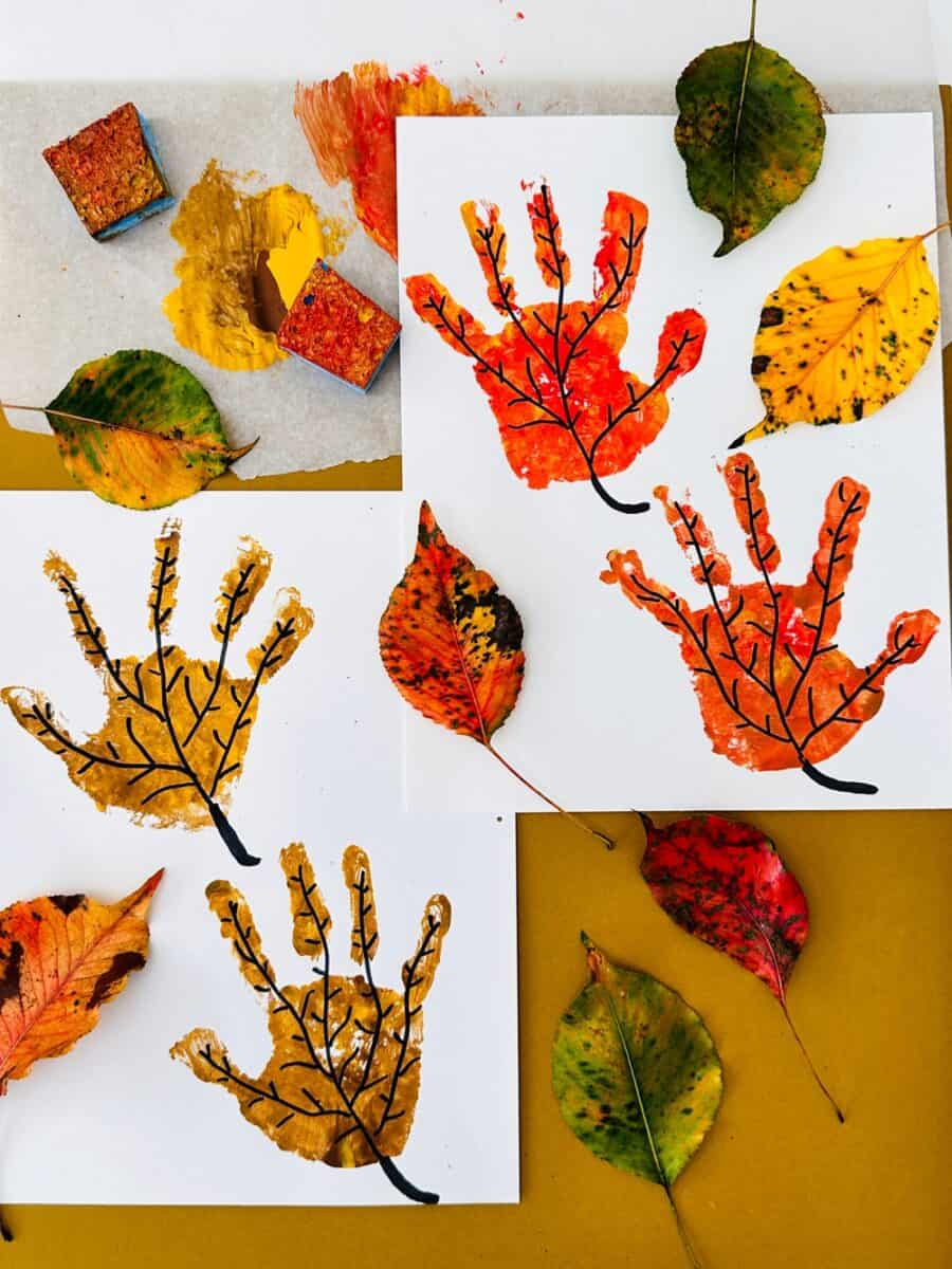 Fall Leaf Handprint Art for Kids