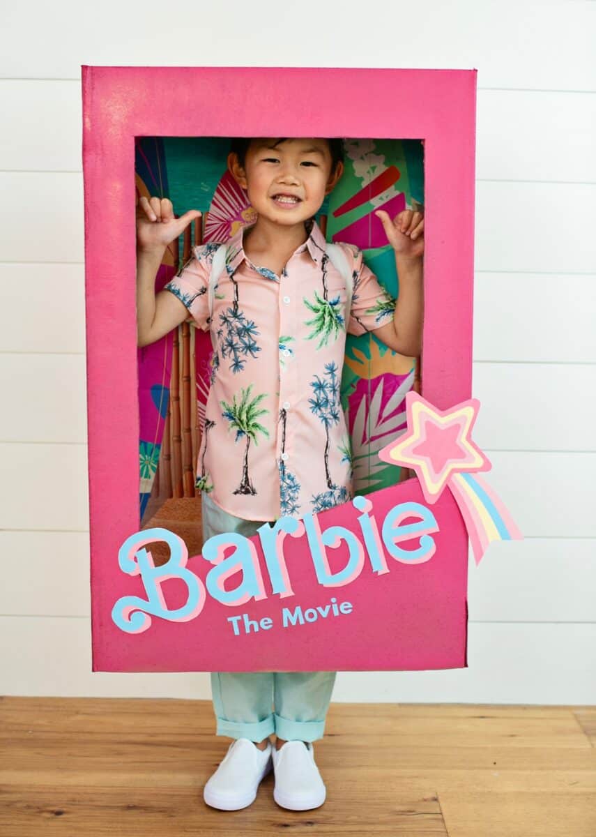 DIY Barbie Costume Using A Cardboard Box