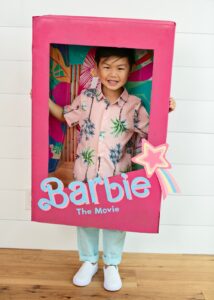 DIY Barbie Costume Using A Cardboard Box