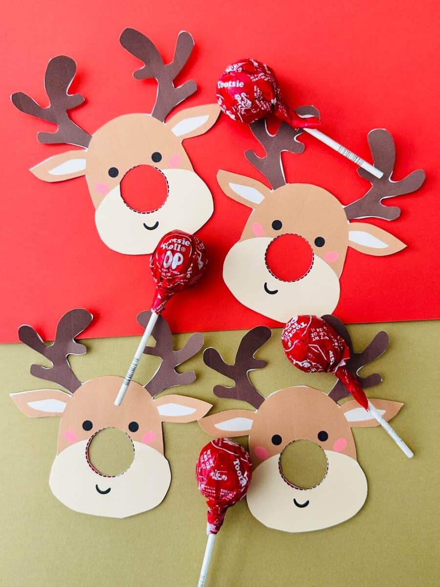 Rudolph Lollipops - Cute Christmas Treat With Printable Template