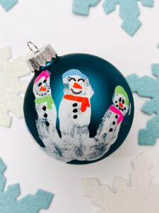 Snowman Handprint Ornament Craft