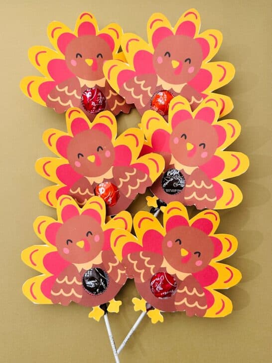 Turkey Lollipops - Cute Thanksiving Treat With Printable