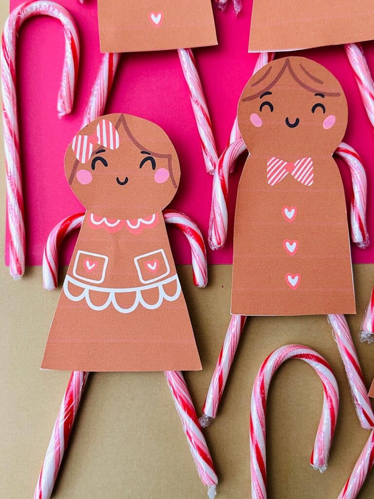 Gingerbread Candy Cane Favors With Printable Template