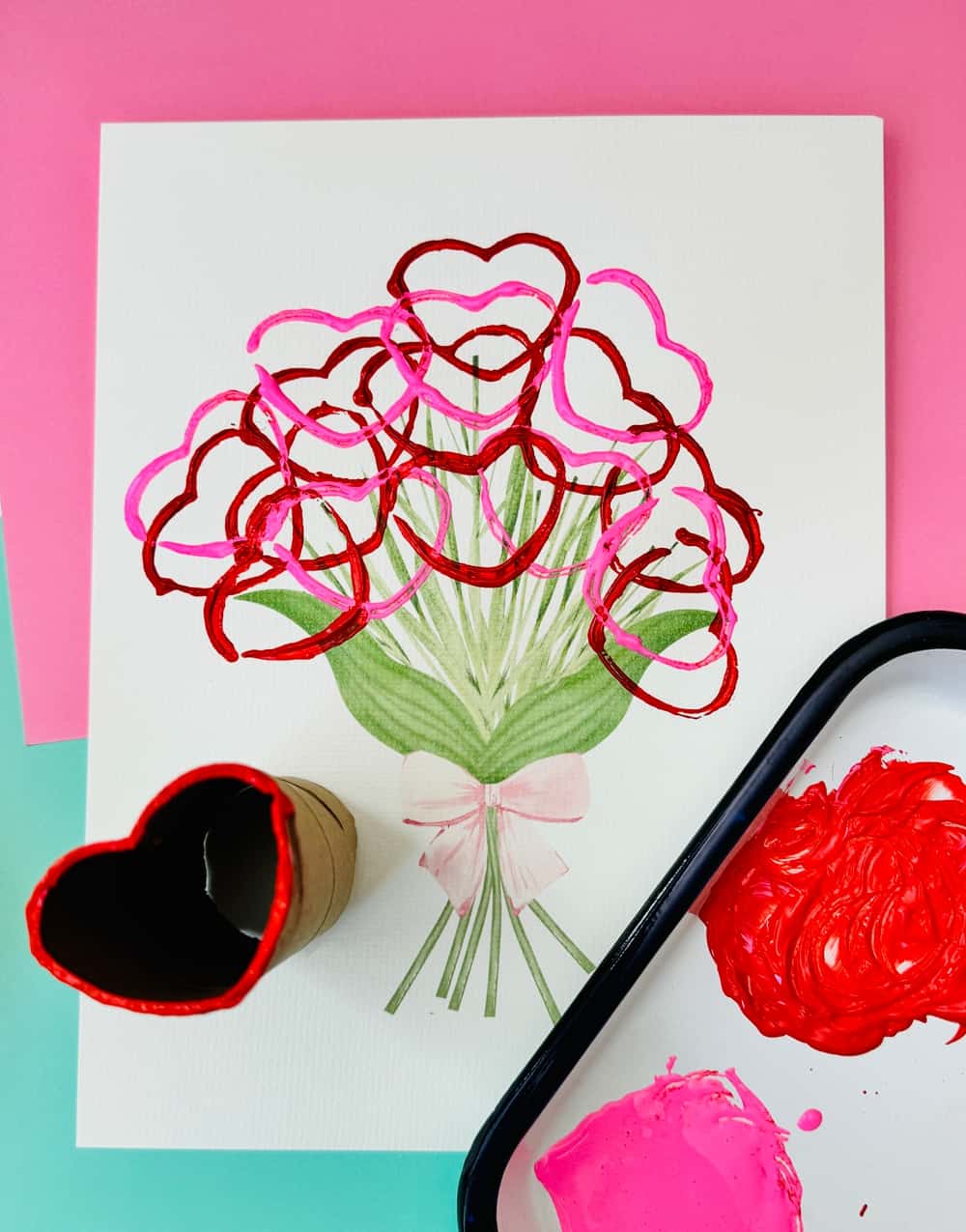 Easy DIY Toilet Paper Roll Heart Stamps for Kids - The Craft-at-Home Family