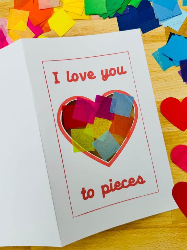 I Love You To Pieces Valentine Card - Printable Template