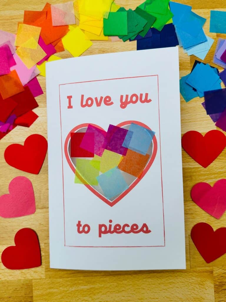 I Love You To Pieces Valentine Card - Printable Template