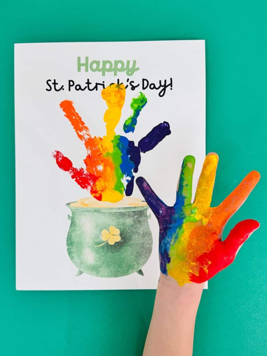 St. Patrick's Day Handprint Art With Printable Templates