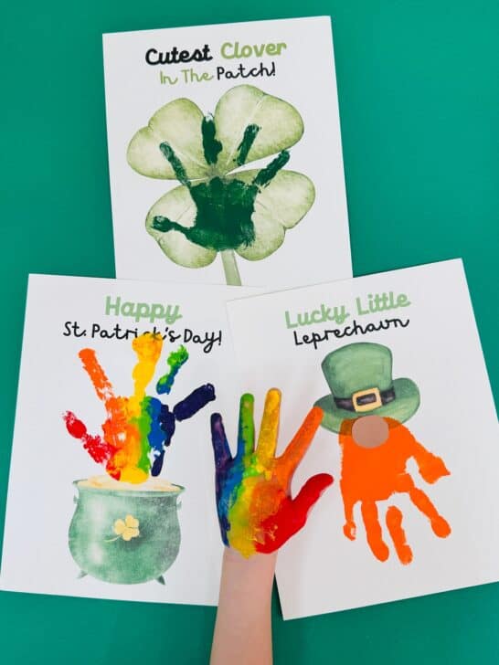 St. Patrick's Day Handprint Art With Printable Templates