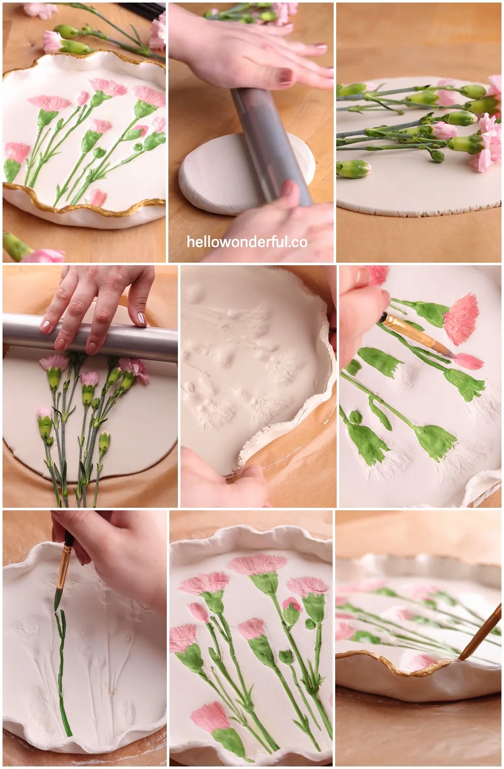 diy nature clay dish