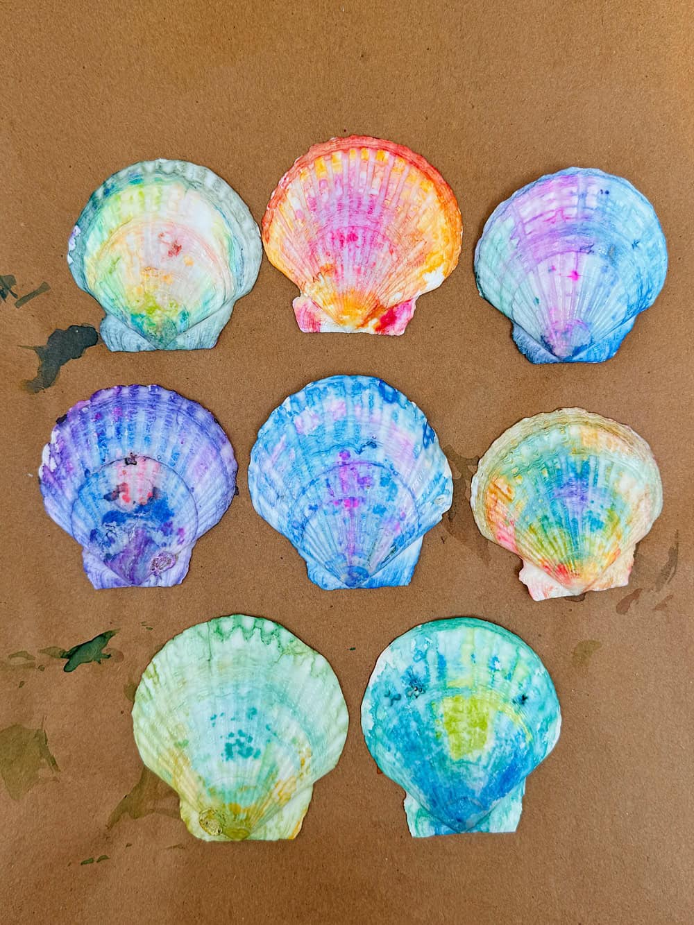 Tie Dye Painted Seashell Craft