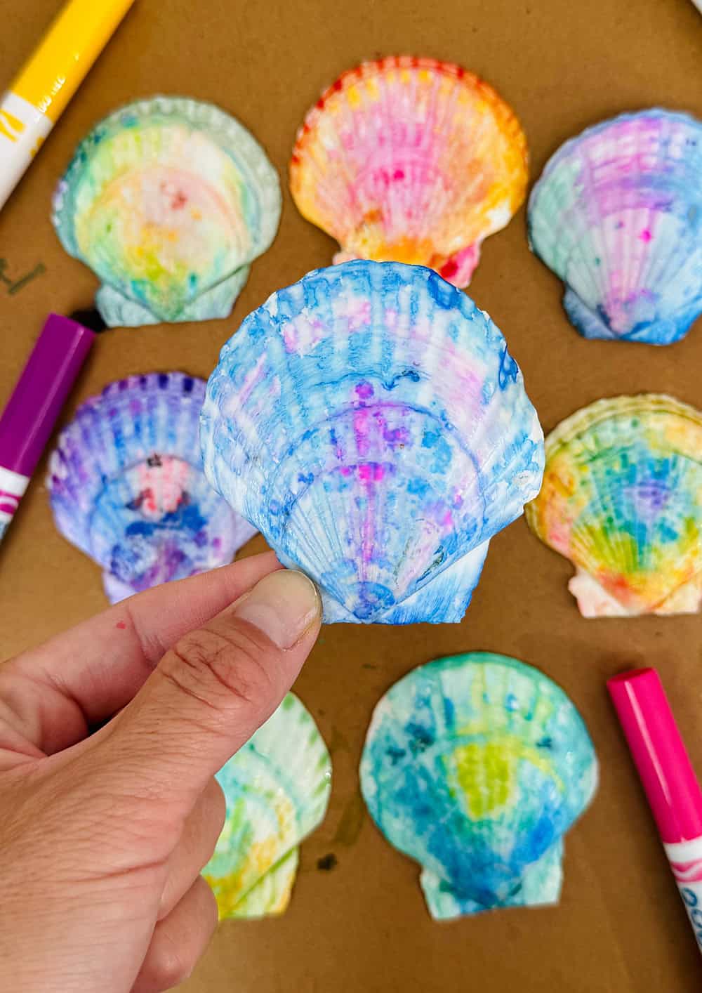 Tie Dye Painted Seashell Craft