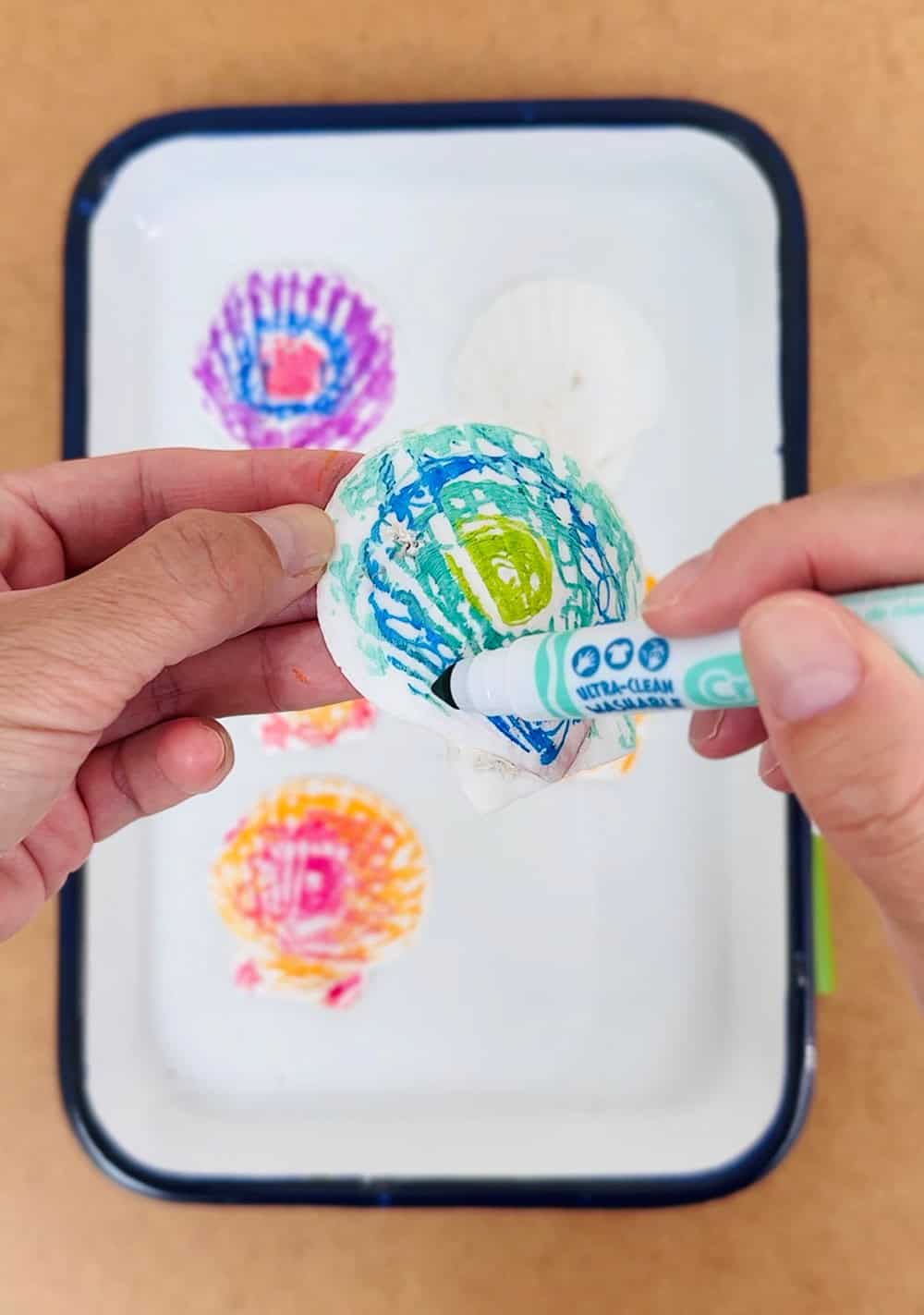 Tie Dye Painted Seashell Craft