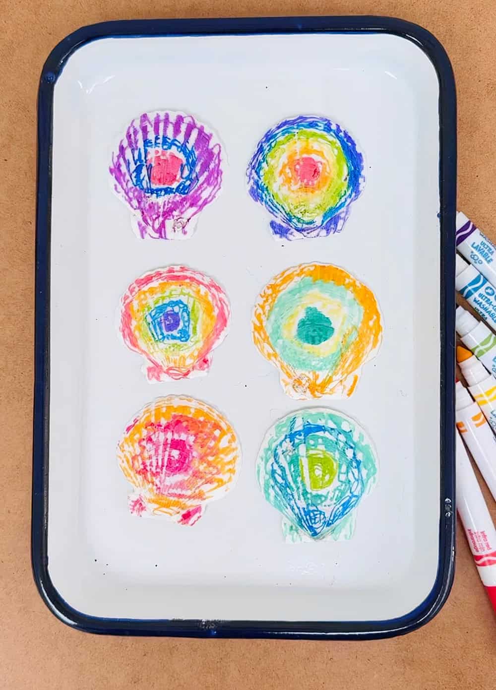 Tie Dye Painted Seashell Craft