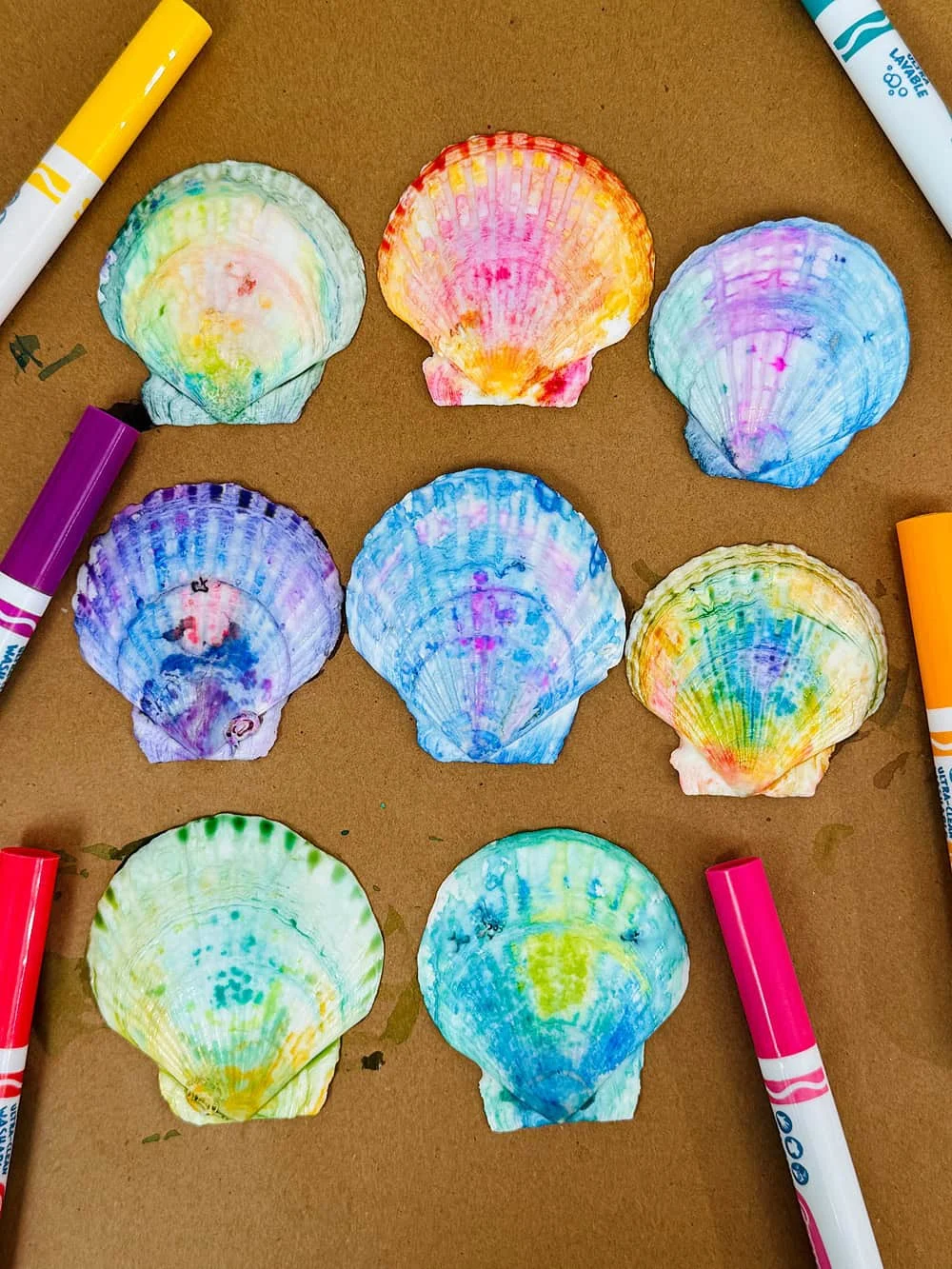 Tie Dye Painted Seashell Craft