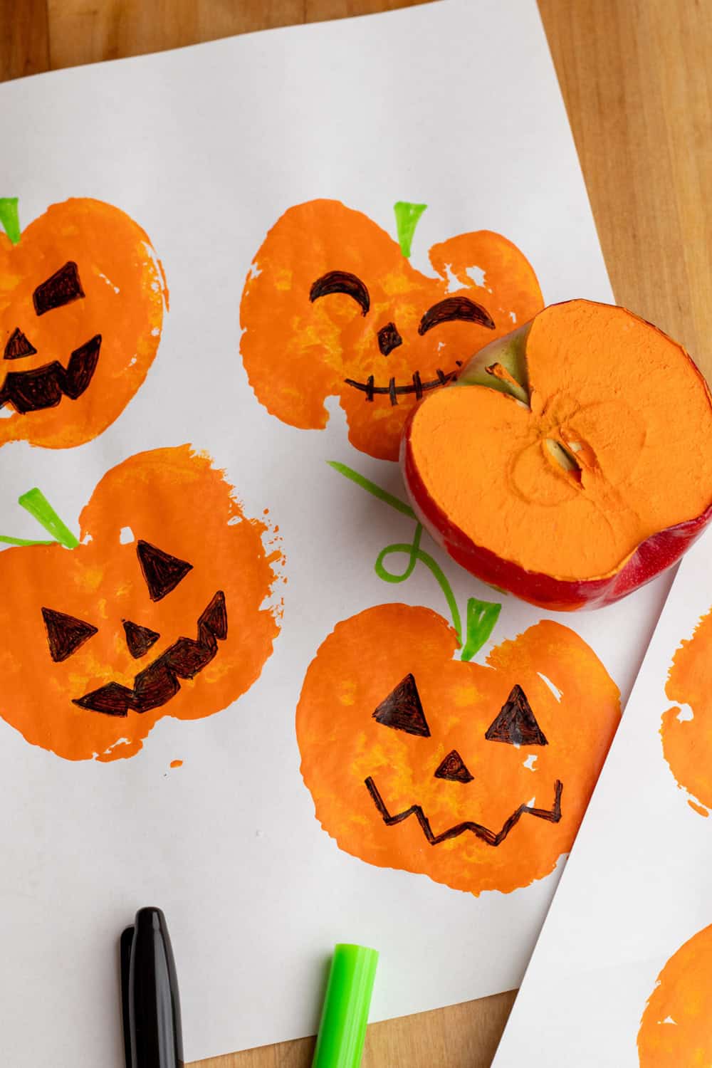 Apple Pumpkin Stamps - Fall Art For Kids 