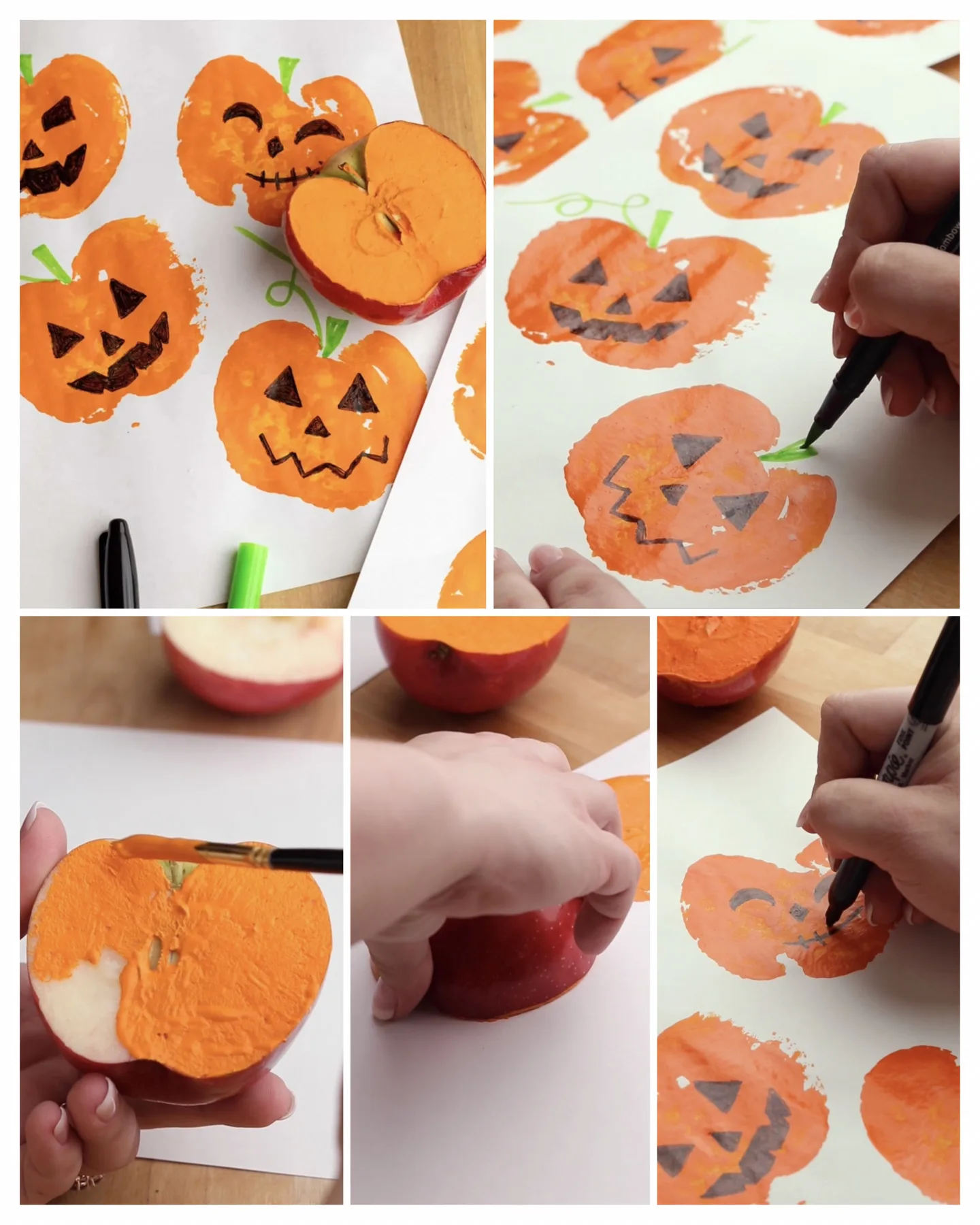 apple pumpkin stamps