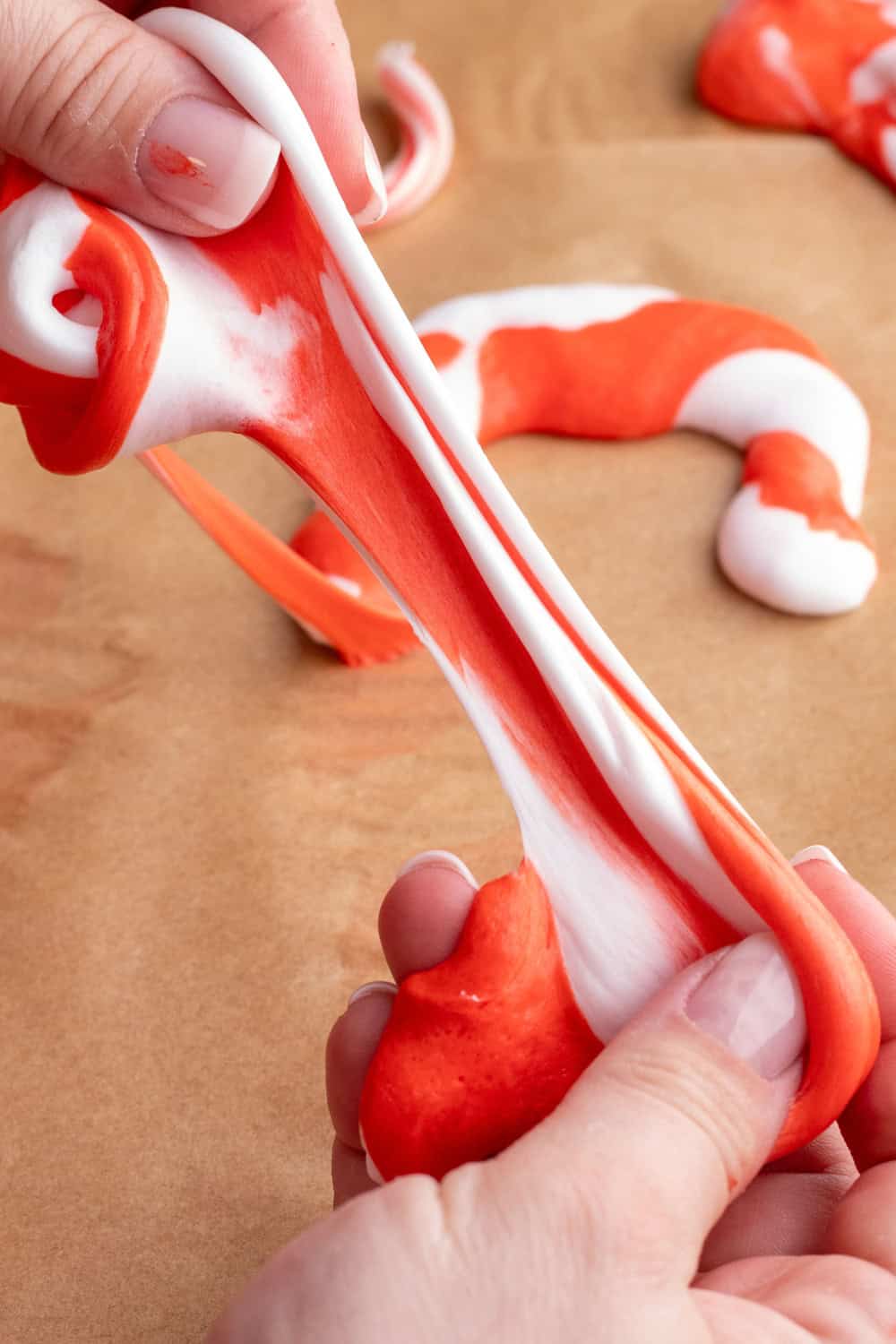 Candy Cane Fluffy Slime