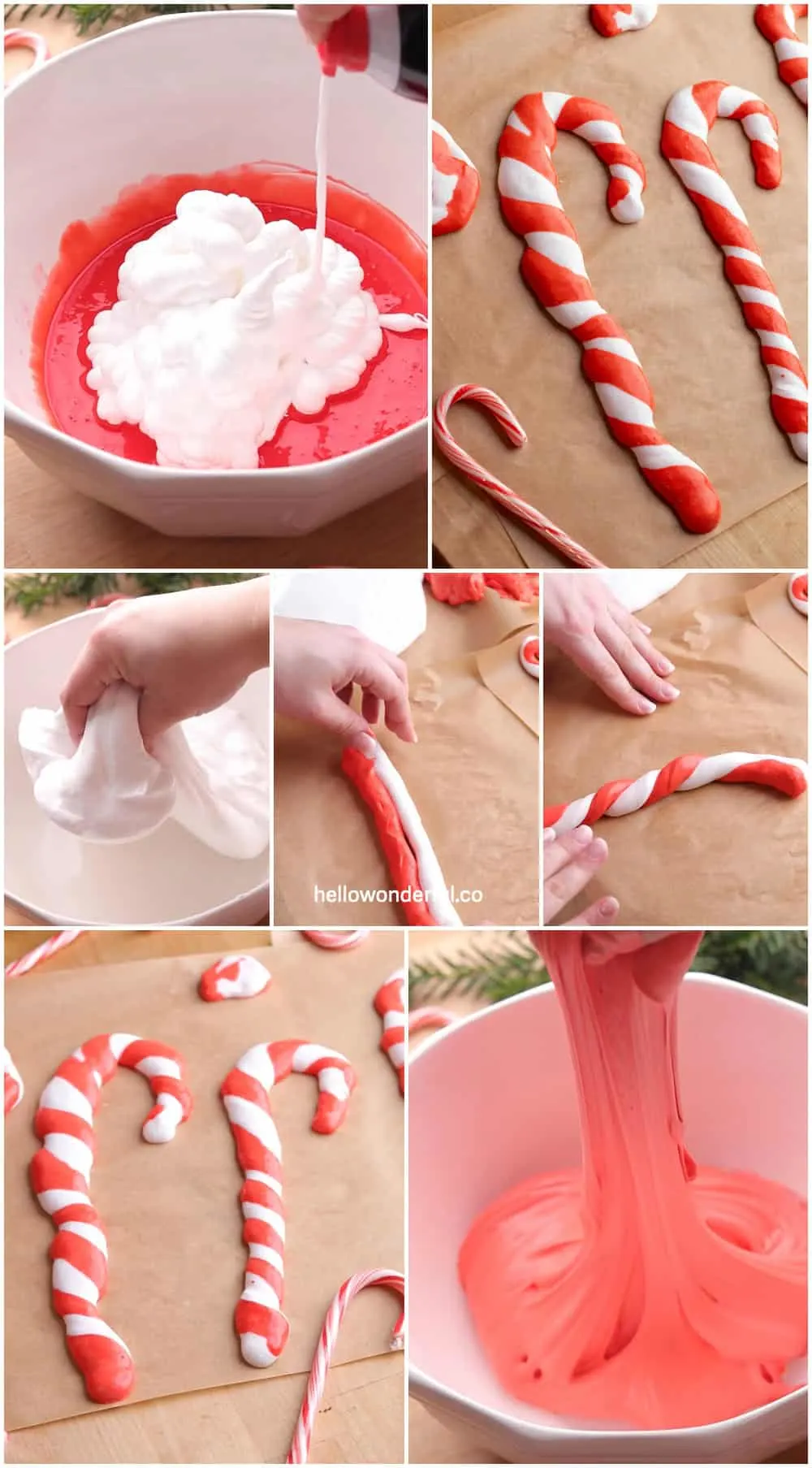 Candy Cane Fluffy Slime