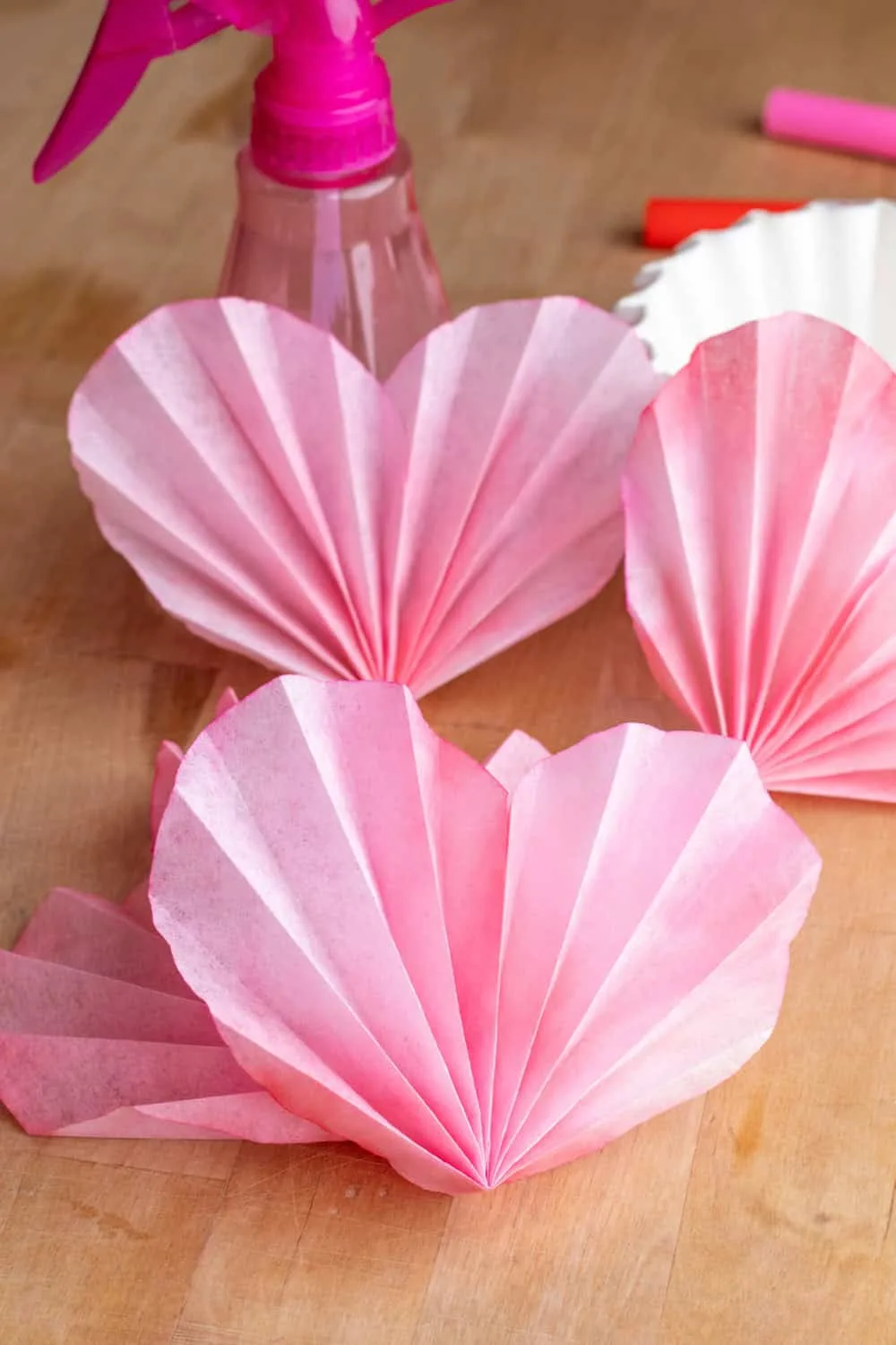 Coffee Filter Accordion Hearts