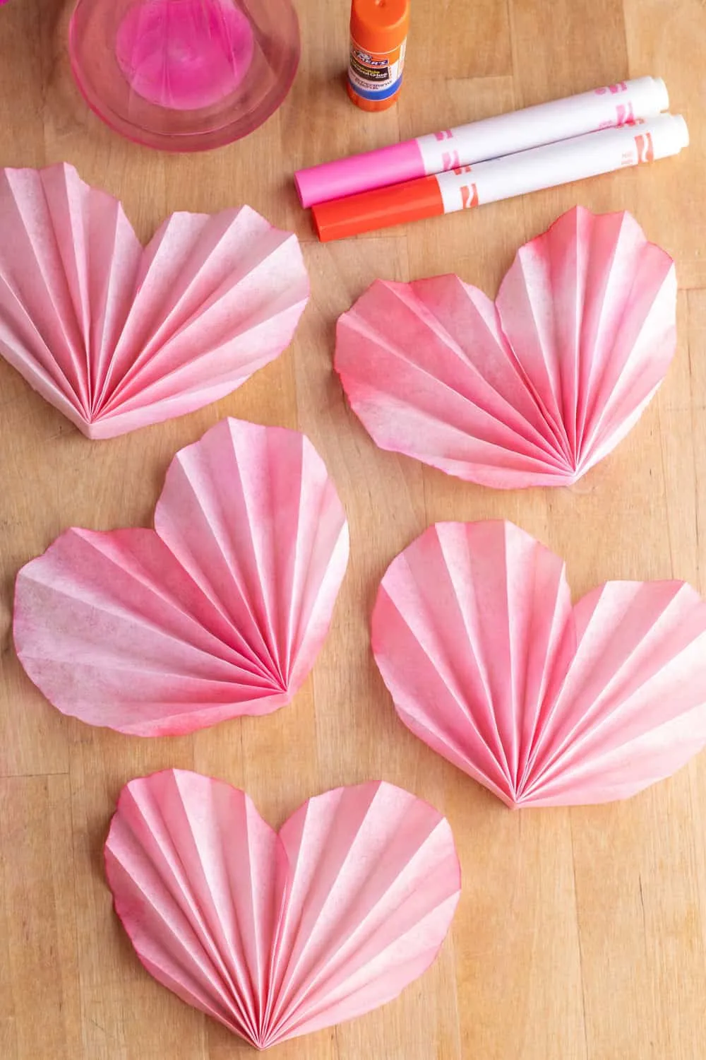 Coffee Filter Accordion Hearts