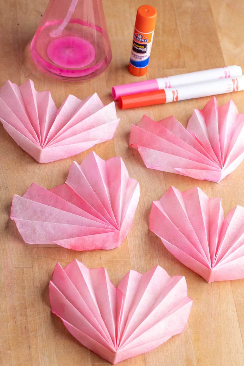 Coffee Filter Accordion Hearts