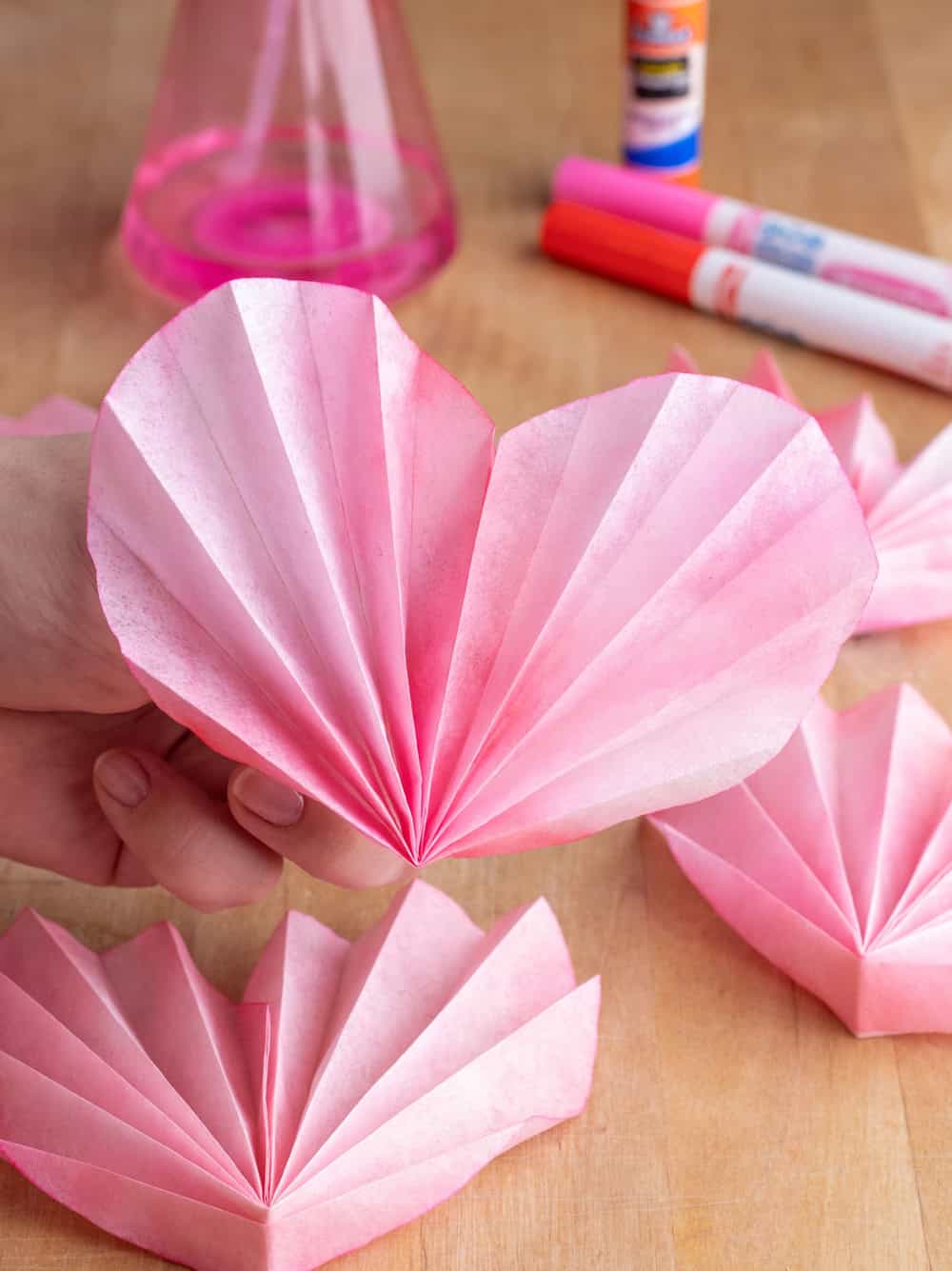 coffee filter accordion hearts