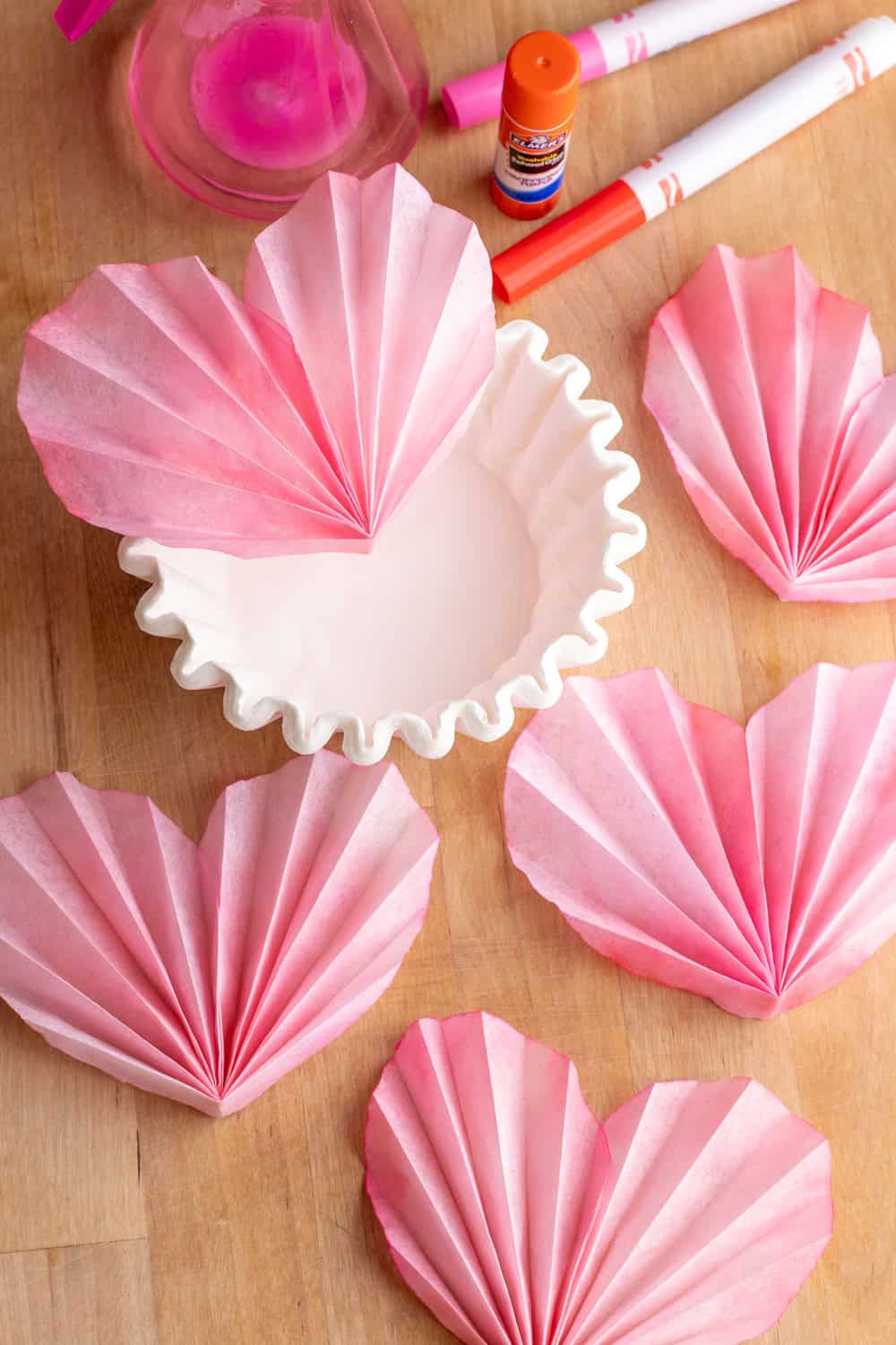 Coffee Filter Accordion Hearts