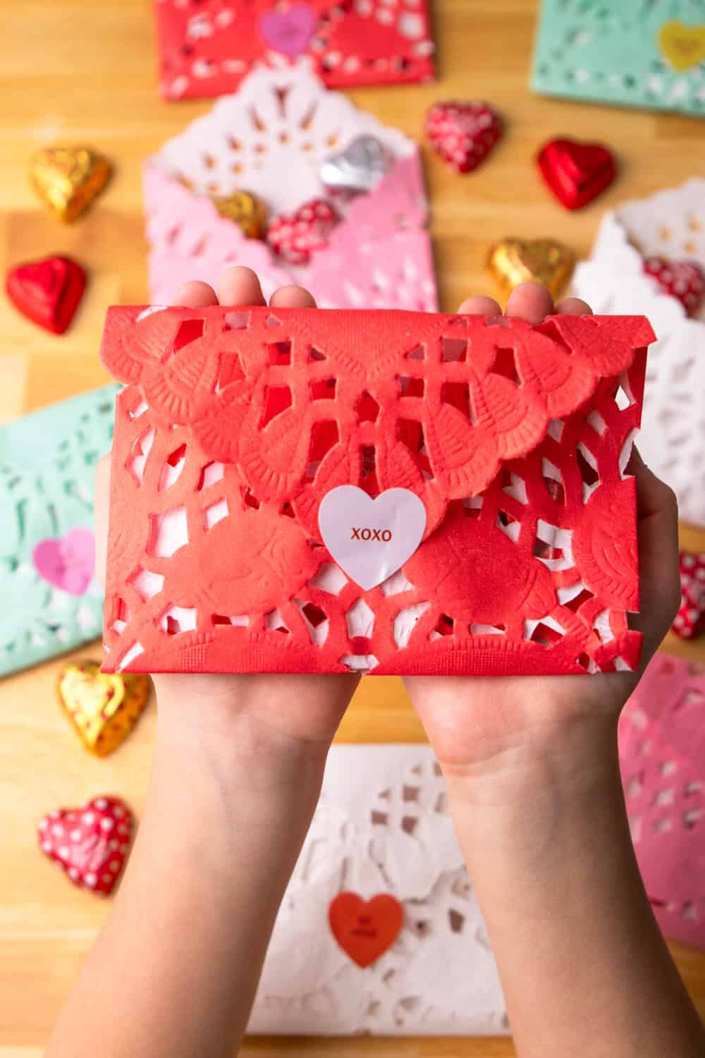 Doily Heart Envelopes - Cute Valentine Craft 