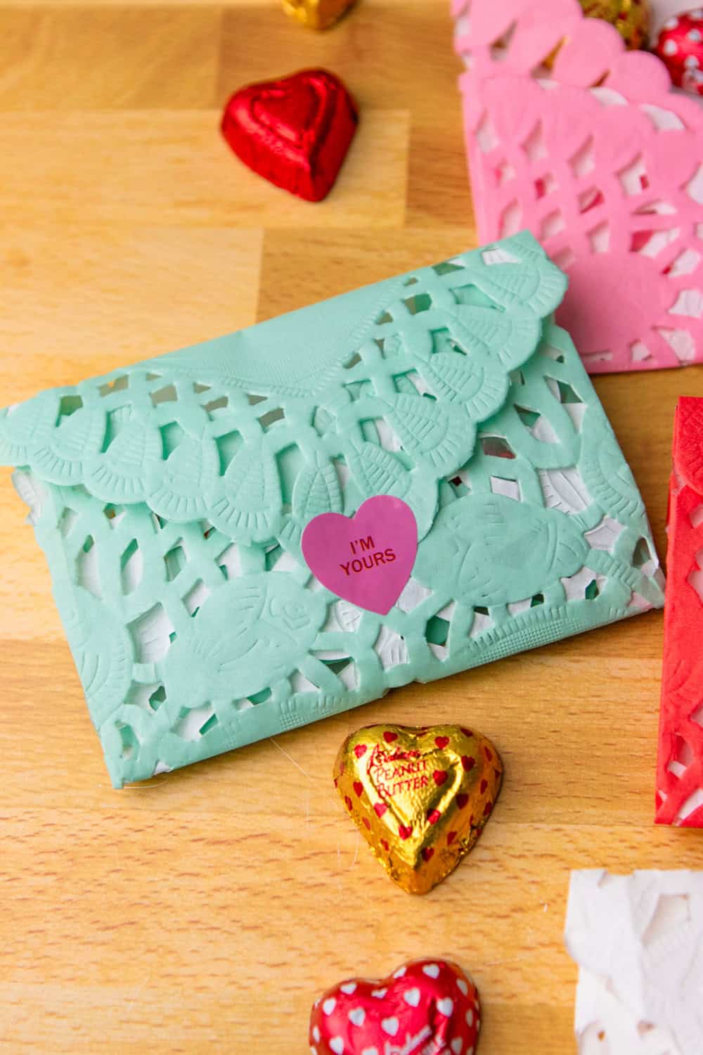 Doily Heart Envelopes - Valentine Favor 