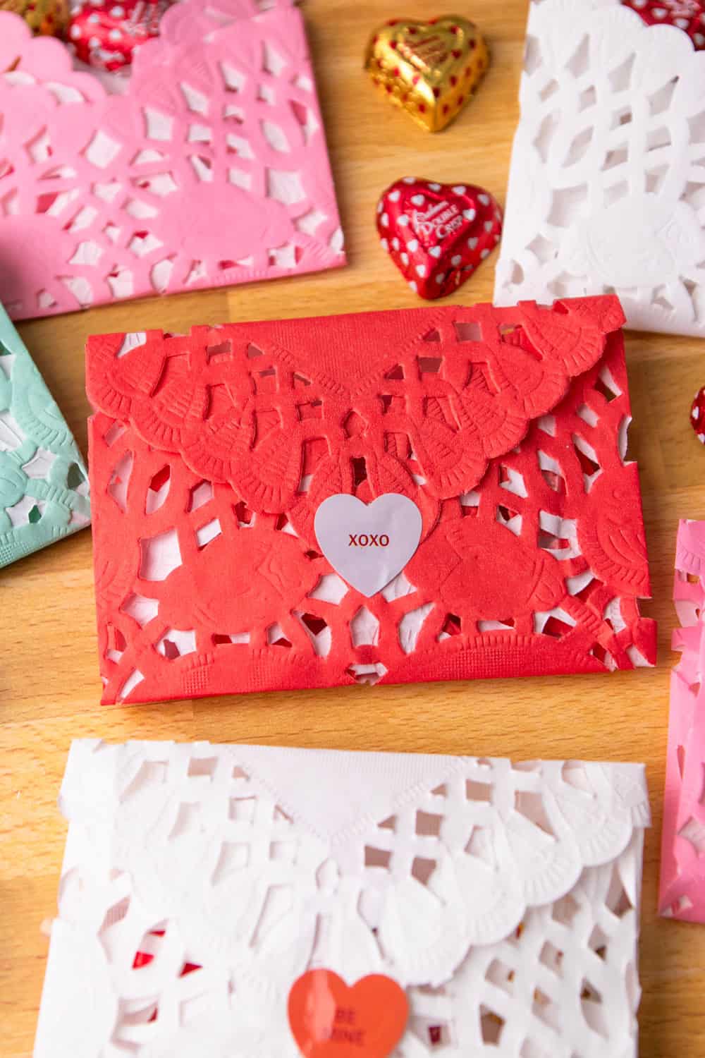 Doily Heart Envelopes - Valentine Favor 