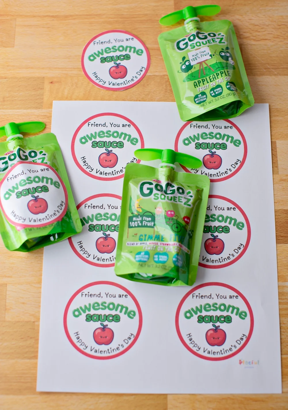 Valentine Applesauce Favors - Printable Labels