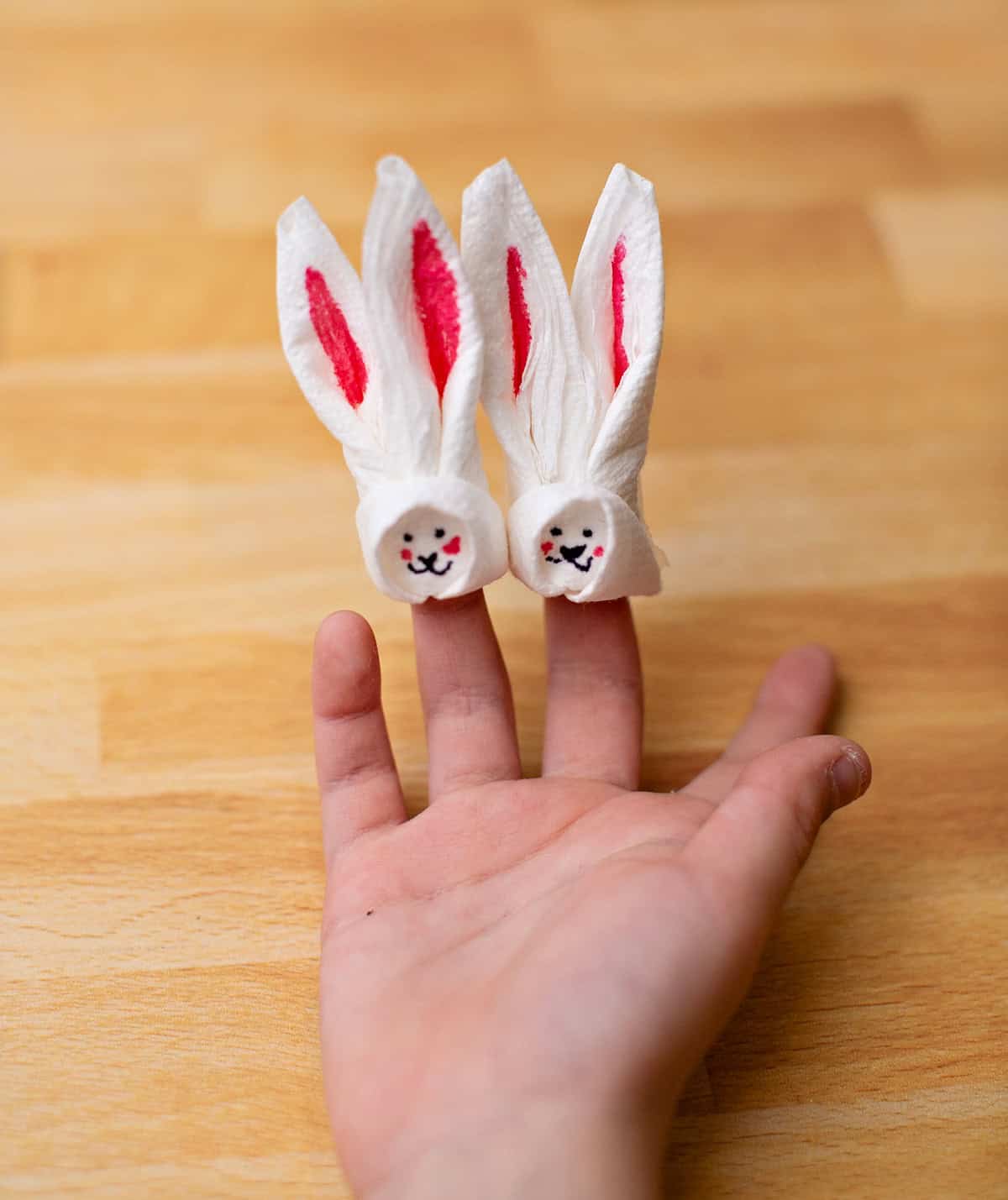 Bunny Napkin Finger Puppet Craft