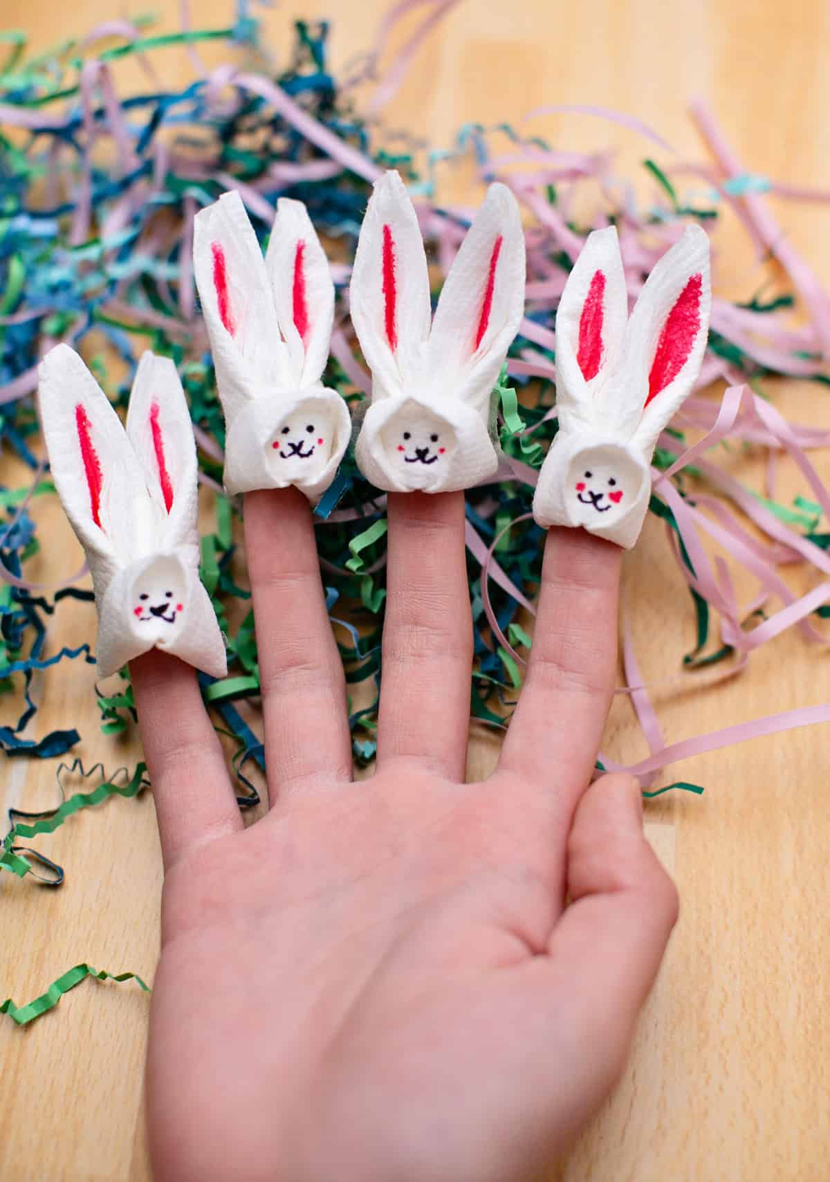 Bunny Napkin Finger Puppet Craft