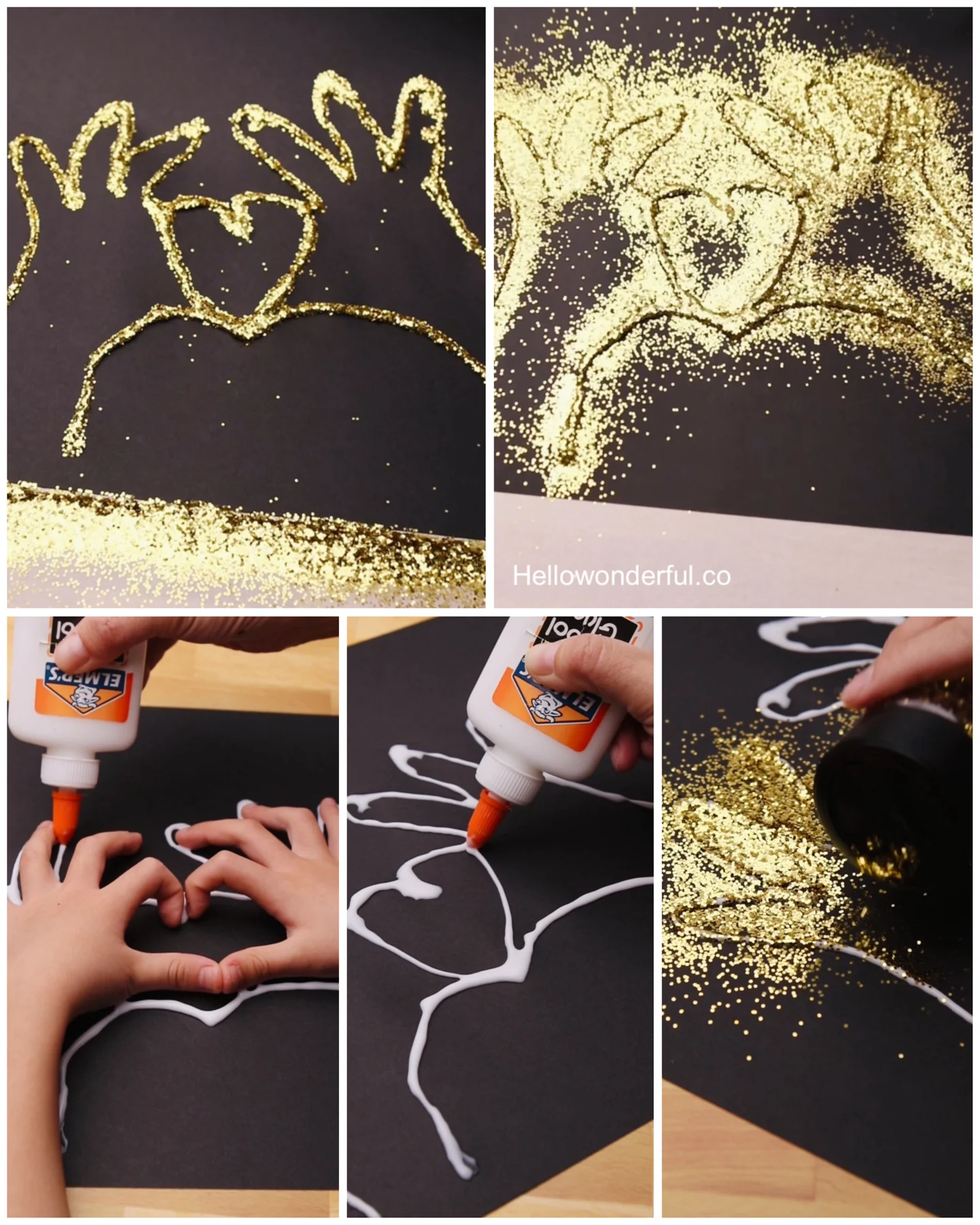 glitter handprint art