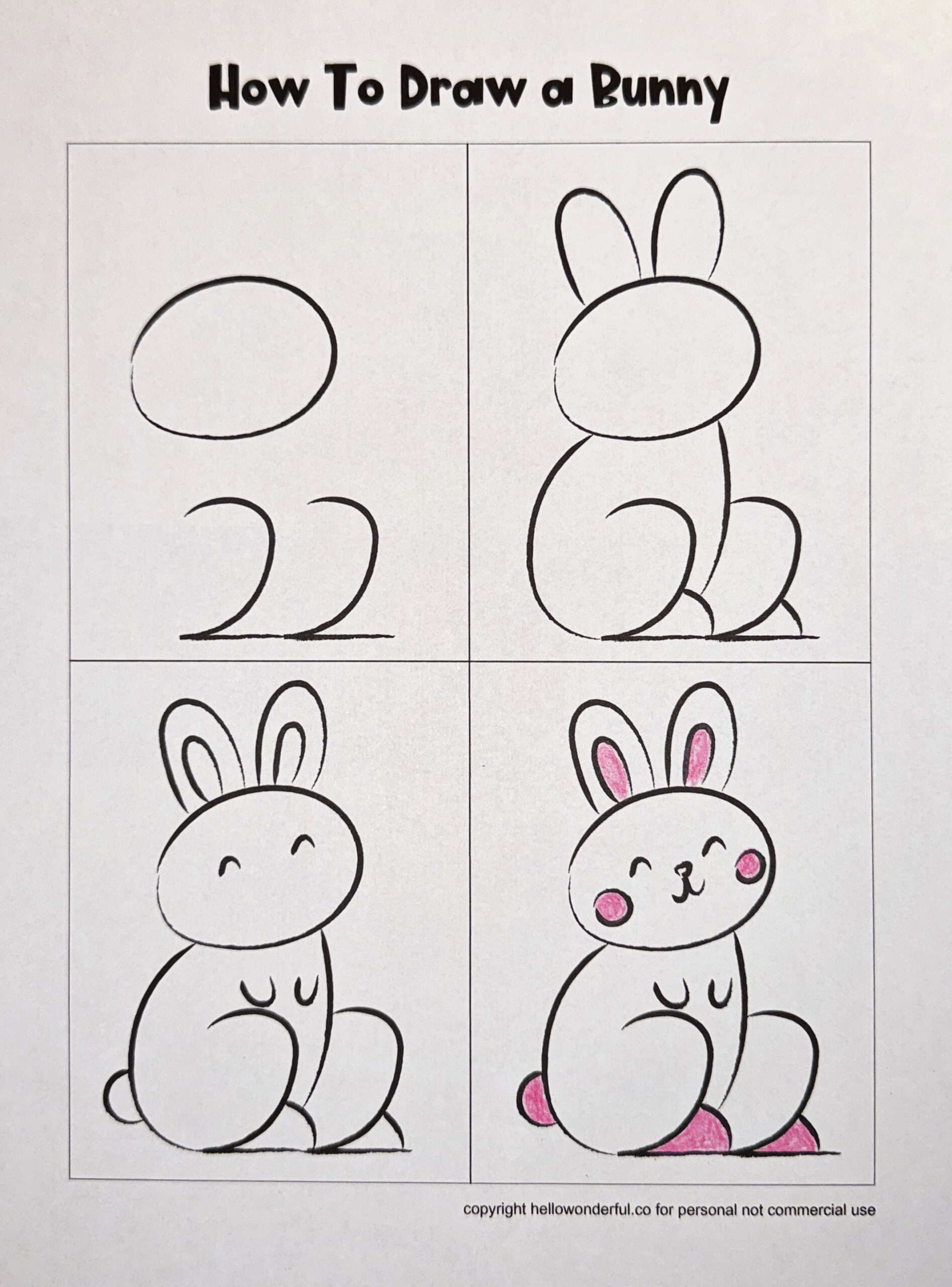 how to draw a bunny