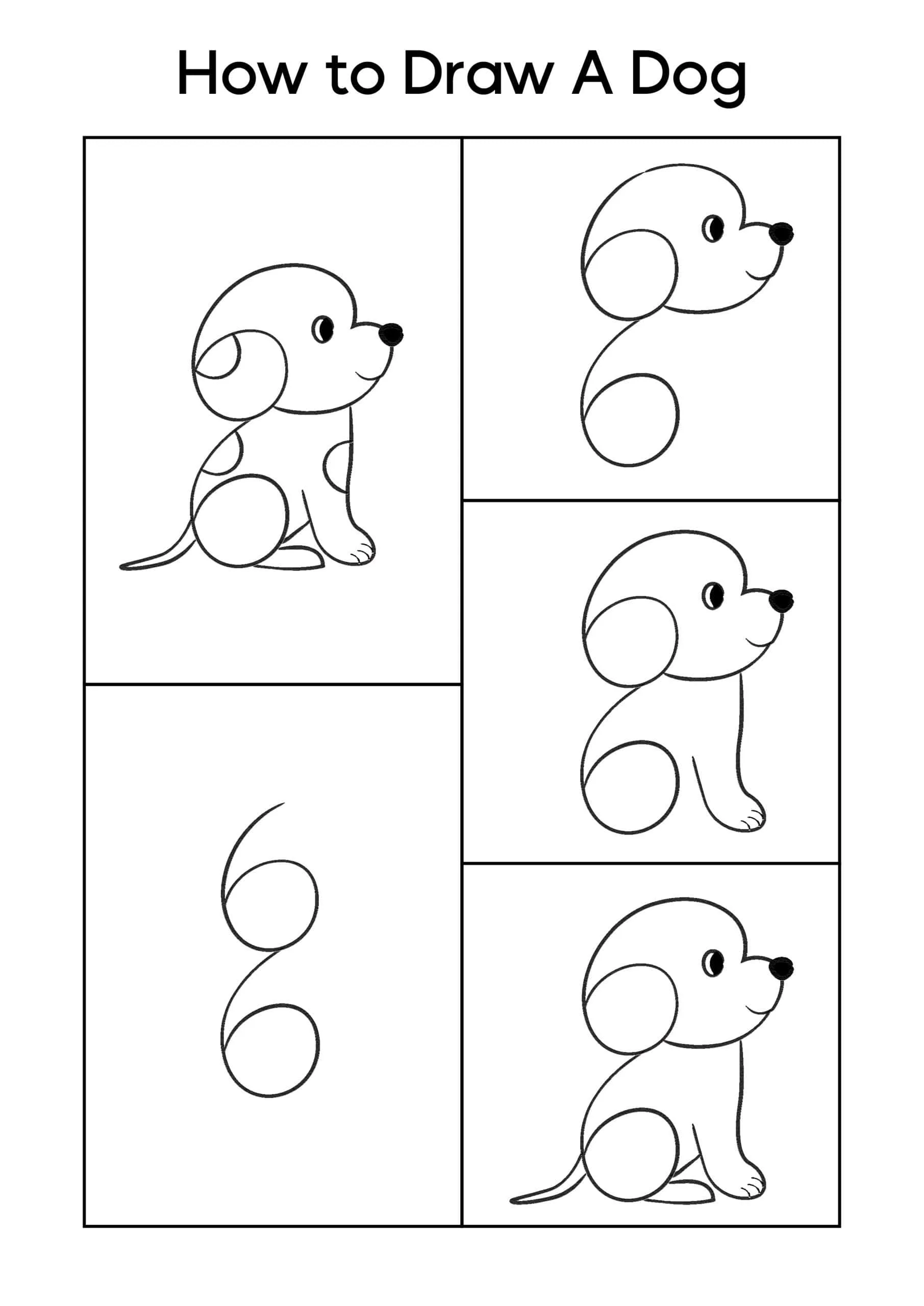 how to draw a dog