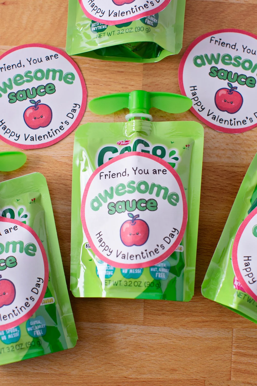 Valentine Applesauce Favors - Printable Labels